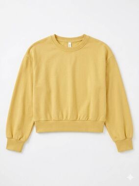 ☔️🔸️NWT Yellow Loose Cropped Long Sleeve Sweatshirt Medium